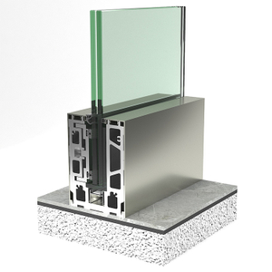شیشے کی ریلنگ کے لیے پاپولر سائیڈ ماؤنٹڈ یو چینل گلاس پروفائل فریم لیس گلاس پینل ایلومینیم بیس جوتا